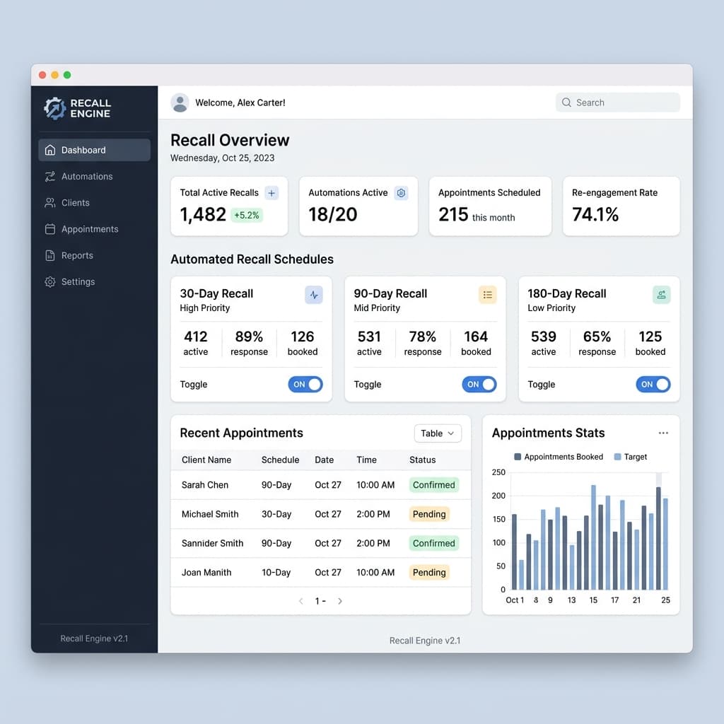 MileKit Automated Recall Engine Dashboard Interface