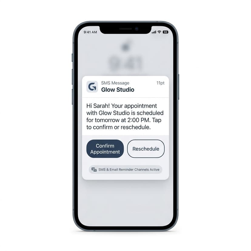 MileKit Email Reminder Channels — Appointment Confirmation Interface